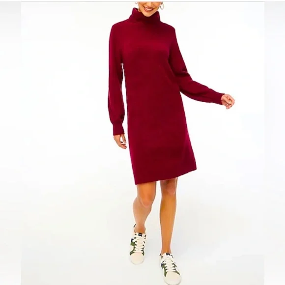 J. Crew | Dresses | J Crew Womens Burgundy Sweater Dress Sz M | Poshmark